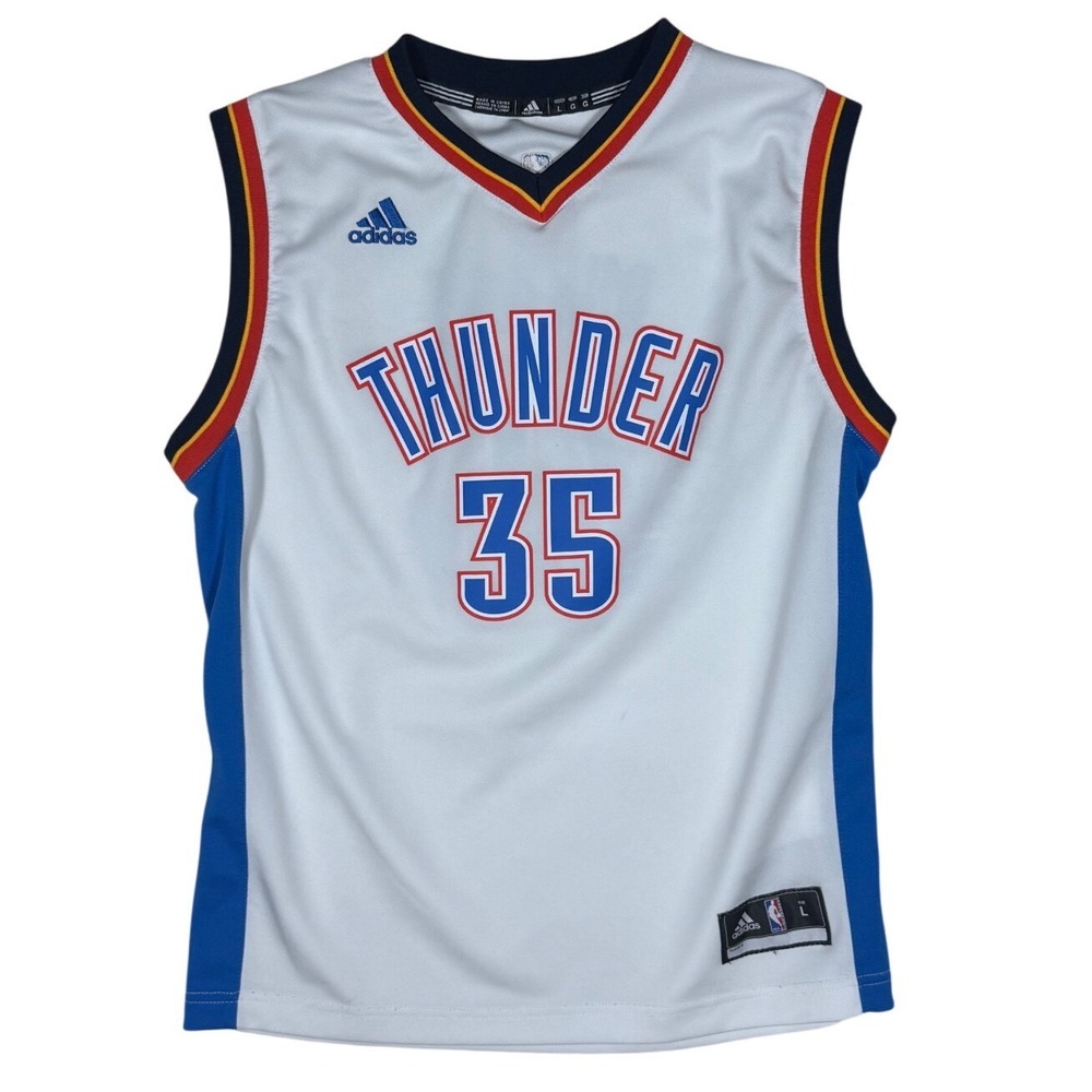 Adidas Kevin Durant #35 Oklahoma City Thunder NBA Youth Jersey White Large 14-16